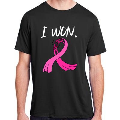 I Won Survivor Breast Cancer Awareness Support Mom Wife Adult ChromaSoft Performance T-Shirt