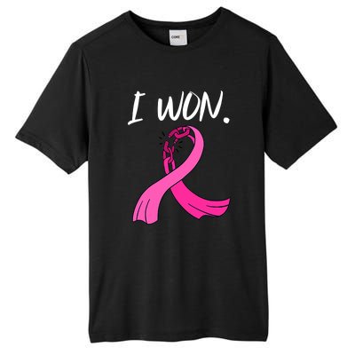 I Won Survivor Breast Cancer Awareness Support Mom Wife Tall Fusion ChromaSoft Performance T-Shirt