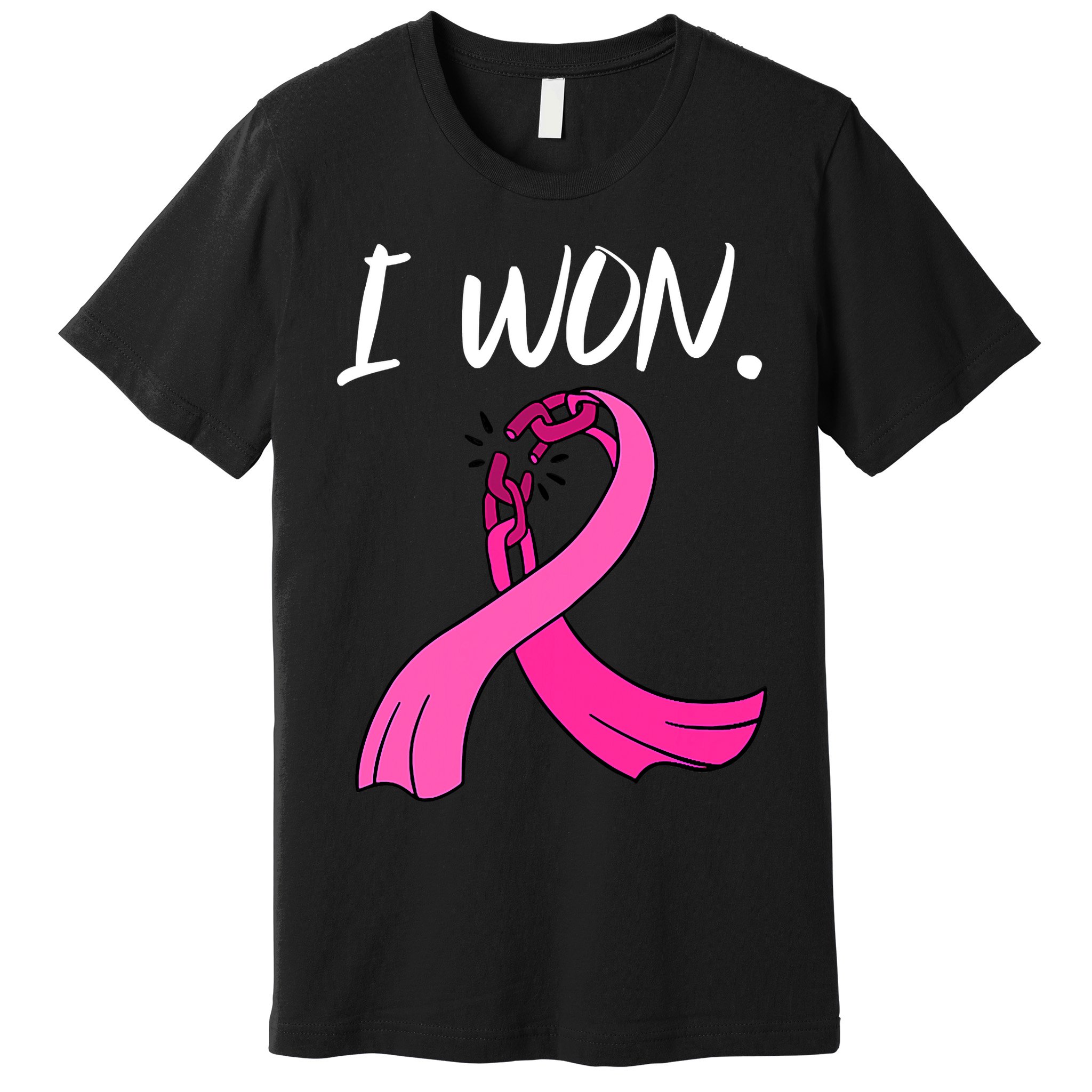 I Won Survivor Breast Cancer Awareness Support Mom Wife Premium T-Shirt