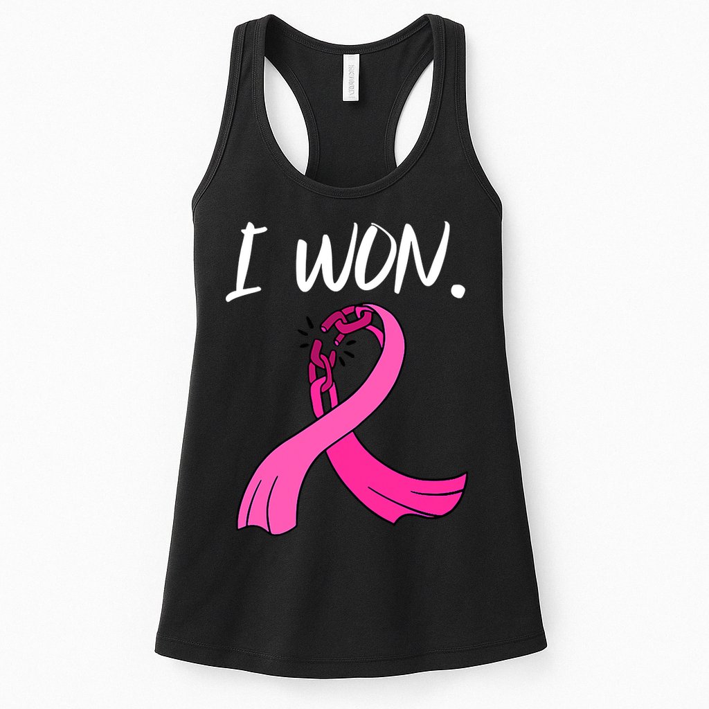 I Won Survivor Breast Cancer Awareness Support Mom Wife Womens Tank Top
