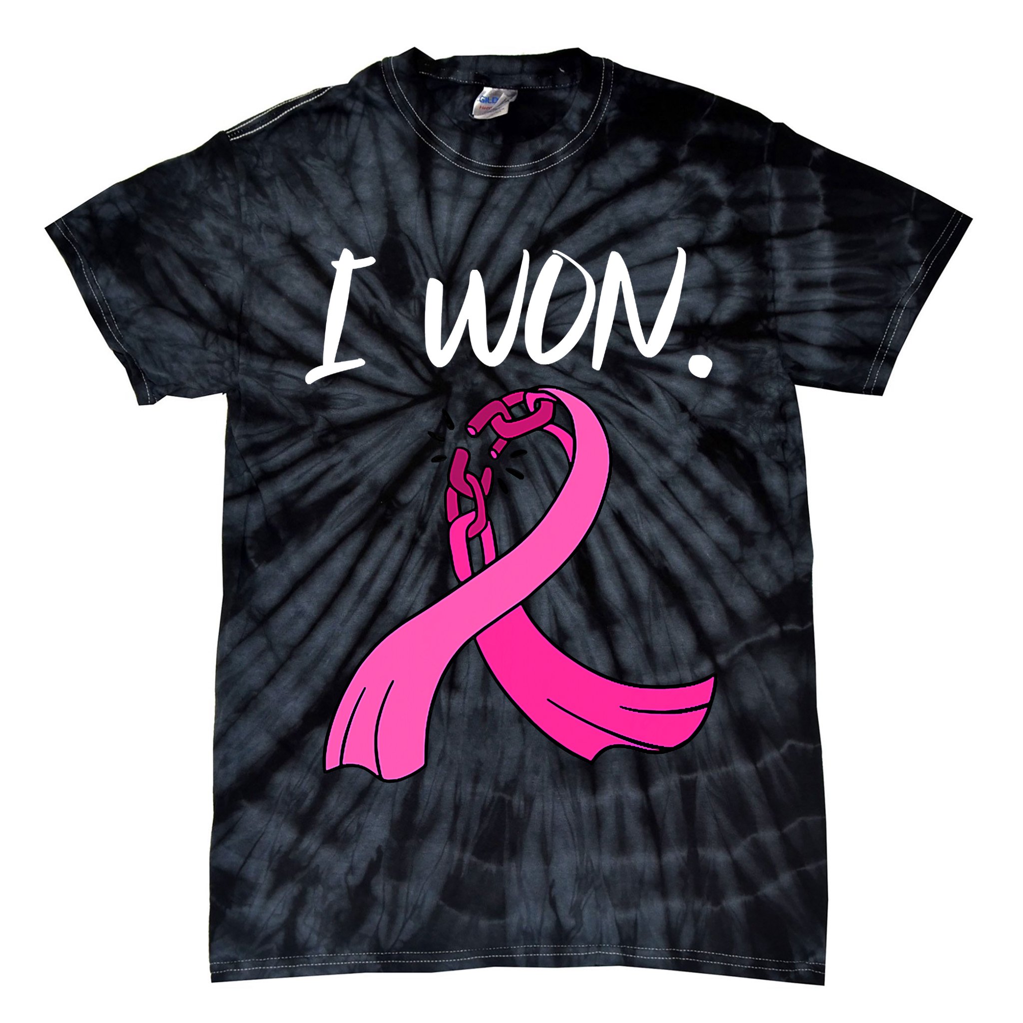 I Won Survivor Breast Cancer Awareness Support Mom Wife Tie-Dye T-Shirt