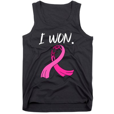 I Won Survivor Breast Cancer Awareness Support Mom Wife Tank Top