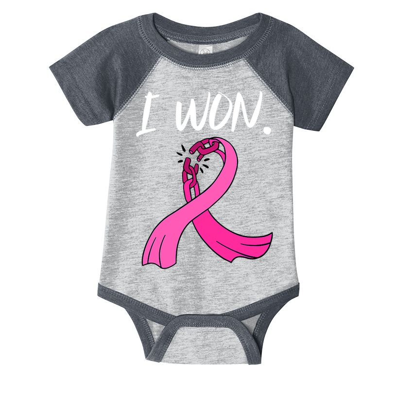 I Won Survivor Breast Cancer Awareness Support Mom Wife Infant Baby Jersey Bodysuit