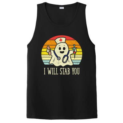 I Will Stab You Nurse Ghost Scrub Halloween For Nurses Rn Cute Gift PosiCharge Competitor Tank