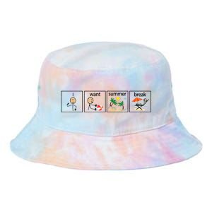 I Want Summer Break Teacher Hello Summer Vacation Tie Dye Newport Bucket Hat