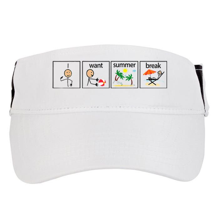 I Want Summer Break Teacher Hello Summer Vacation Adult Drive Performance Visor