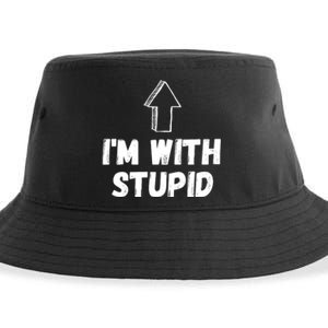 Im With Stupid Up Arrow Funny Joke Fun Costume Sustainable Bucket Hat