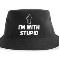 Im With Stupid Up Arrow Funny Joke Fun Costume Sustainable Bucket Hat