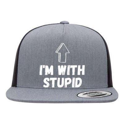 Im With Stupid Up Arrow Funny Joke Fun Costume Flat Bill Trucker Hat