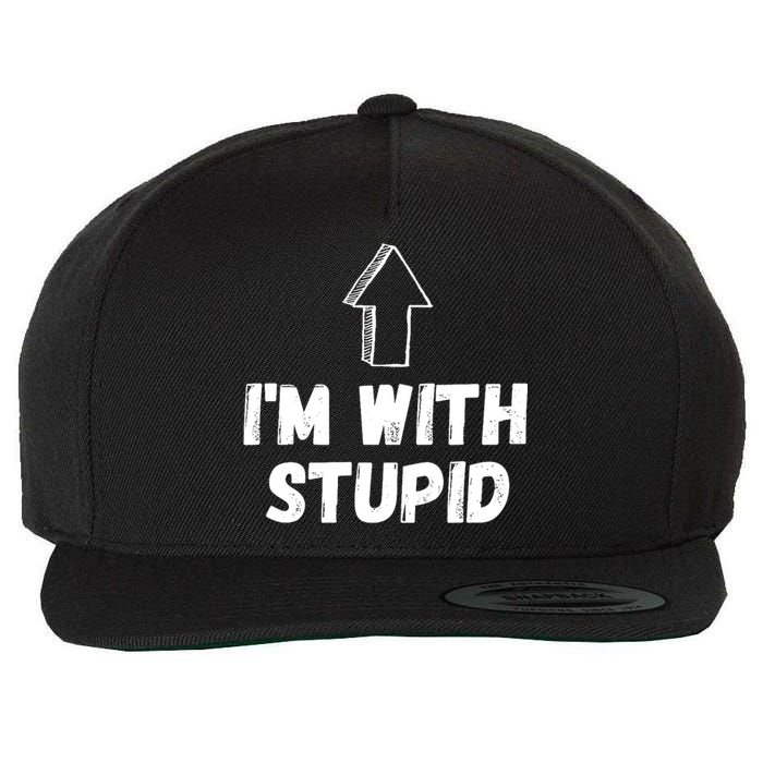 Im With Stupid Up Arrow Funny Joke Fun Costume Wool Snapback Cap