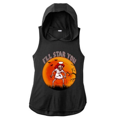 I Will Stab You Zombie Nurse Blood Halloween Scary Sunset Cool Gift Ladies PosiCharge Tri-Blend Wicking Draft Hoodie Tank