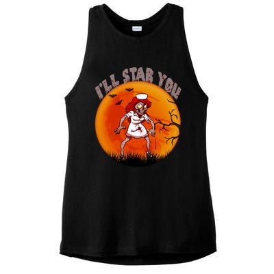 I Will Stab You Zombie Nurse Blood Halloween Scary Sunset Cool Gift Ladies PosiCharge Tri-Blend Wicking Tank