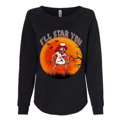 I Will Stab You Zombie Nurse Blood Halloween Scary Sunset Cool Gift Womens California Wash Sweatshirt