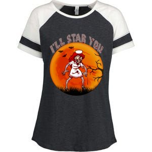 I Will Stab You Zombie Nurse Blood Halloween Scary Sunset Cool Gift Enza Ladies Jersey Colorblock Tee