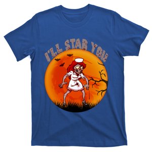 I Will Stab You Zombie Nurse Blood Halloween Scary Sunset Cool Gift T-Shirt