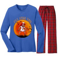 I Will Stab You Zombie Nurse Blood Halloween Scary Sunset Cool Gift Women's Long Sleeve Flannel Pajama Set 