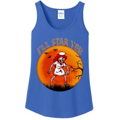 I Will Stab You Zombie Nurse Blood Halloween Scary Sunset Cool Gift Ladies Essential Tank