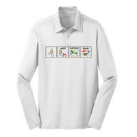 I Want Summer Break Teacher Last Day Of School Vacation Silk Touch Performance Long Sleeve Polo