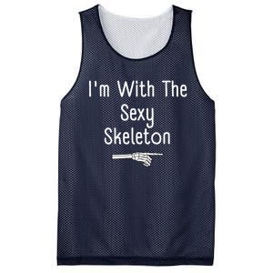 IM With Sexy Skeleton Halloween Costume Funny Last Minute Mesh Reversible Basketball Jersey Tank