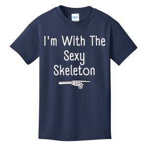 IM With Sexy Skeleton Halloween Costume Funny Last Minute Kids T-Shirt