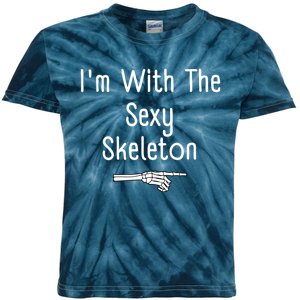 IM With Sexy Skeleton Halloween Costume Funny Last Minute Kids Tie-Dye T-Shirt