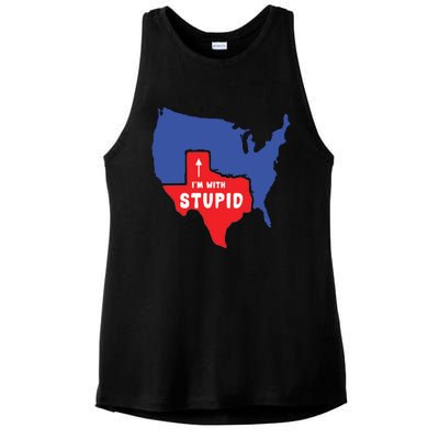 I'm With Stupid Ladies PosiCharge Tri-Blend Wicking Tank