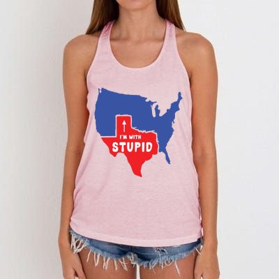 I'm With Stupid Women's Knotted Racerback Tank