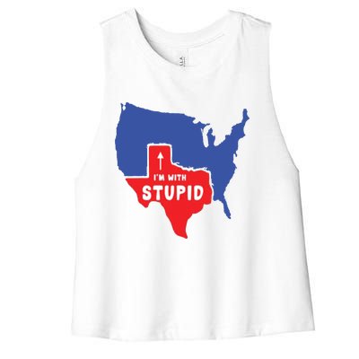 I'm With Stupid Women's Racerback Cropped Tank