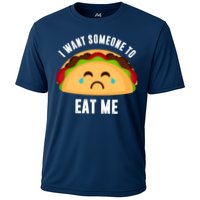 I Want Someone To Eat Me Sad Taco Cooling Performance Crew T-Shirt