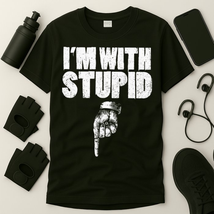I'm With Stupid Pointing Down Finger Down I'm With Stupid T-Shirt