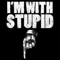 I'm With Stupid Pointing Down Finger Down I'm With Stupid Drawstring Bag