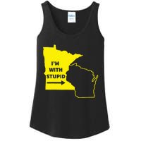 IM With Stupid Minnesota Wisconsin Rivalry Gift Ladies Essential Tank