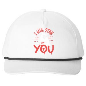 I Will Stab You Funny Ghost Nurse Halloween Nursing Gift Snapback Five-Panel Rope Hat