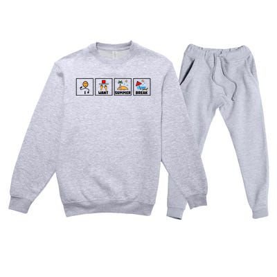 I Want Summer Break Premium Crewneck Sweatsuit Set