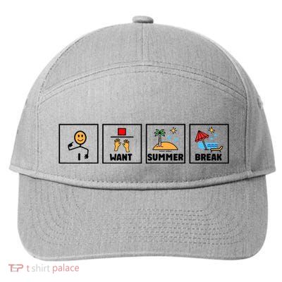 I Want Summer Break 7-Panel Snapback Hat