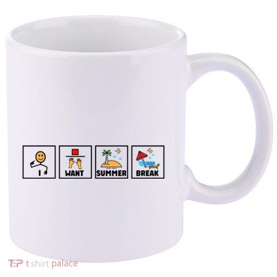 I Want Summer Break 11oz C Handle Ceramic Mug