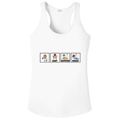 I Want Summer Break Ladies PosiCharge Competitor Racerback Tank