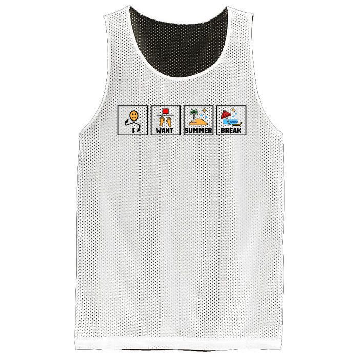 I Want Summer Break Mesh Reversible Basketball Jersey Tank