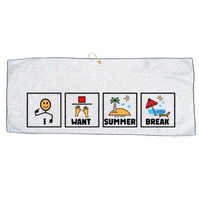 I Want Summer Break Large Microfiber Waffle Golf Towel