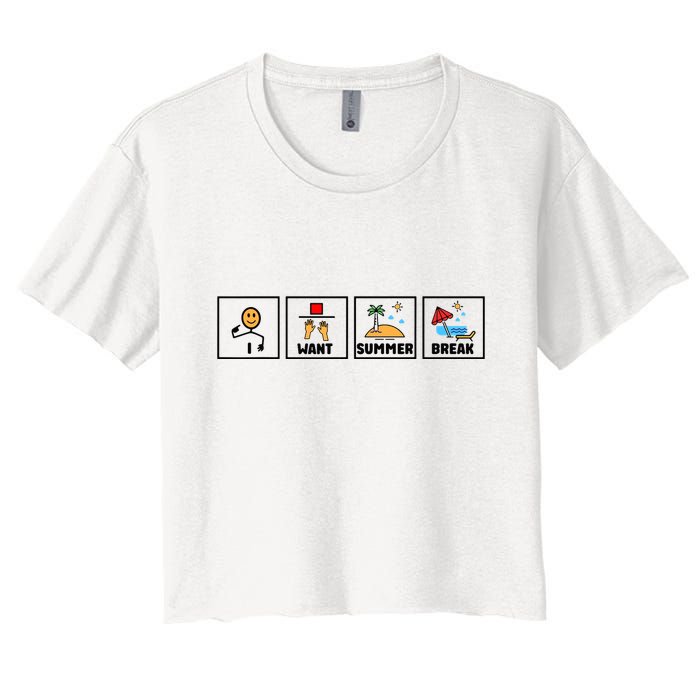 I Want Summer Break Women's Crop Top Tee