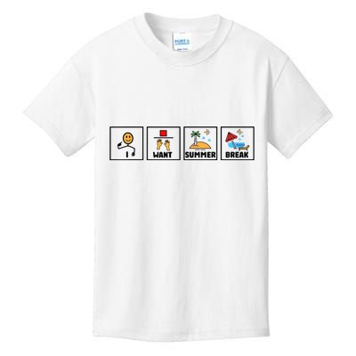I Want Summer Break Kids T-Shirt