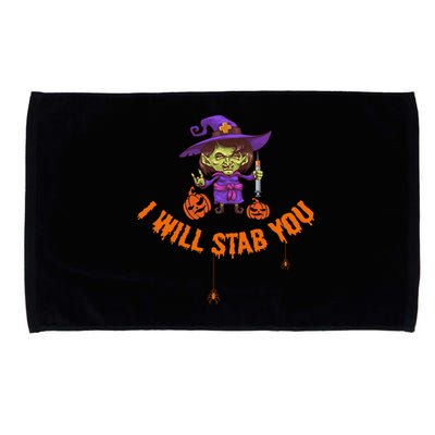 I Will Stab You Funny Witch Nurse Sarcastic Halloween Funny Gift Microfiber Hand Towel