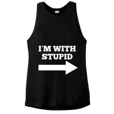 IM With Stupid Arrow Pointing Right Funny IM With Stupid Ladies PosiCharge Tri-Blend Wicking Tank