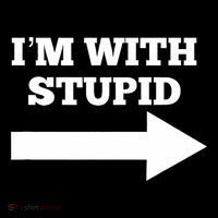 IM With Stupid Arrow Pointing Right Funny IM With Stupid Button