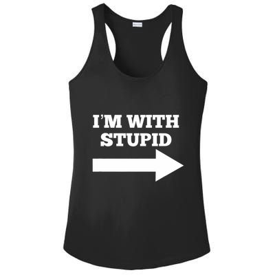 IM With Stupid Arrow Pointing Right Funny IM With Stupid Ladies PosiCharge Competitor Racerback Tank