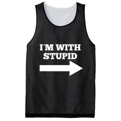 IM With Stupid Arrow Pointing Right Funny IM With Stupid Mesh Reversible Basketball Jersey Tank