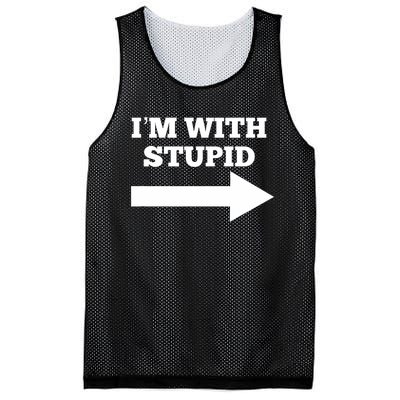 IM With Stupid Arrow Pointing Right Funny IM With Stupid Mesh Reversible Basketball Jersey Tank