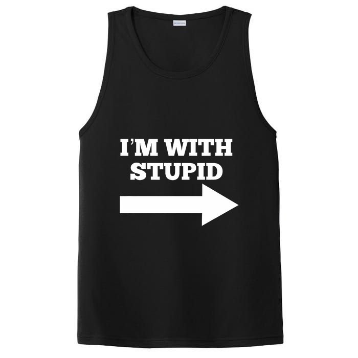 IM With Stupid Arrow Pointing Right Funny IM With Stupid PosiCharge Competitor Tank