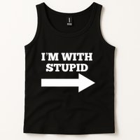 IM With Stupid Arrow Pointing Right Funny IM With Stupid Tank Top