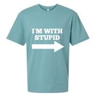 IM With Stupid Arrow Pointing Right Funny IM With Stupid Sueded Cloud Jersey T-Shirt
